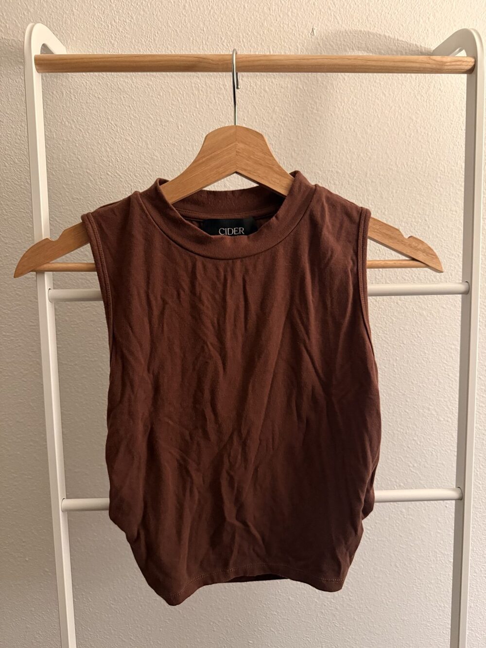 Cider Brown Mock Neck Top Small